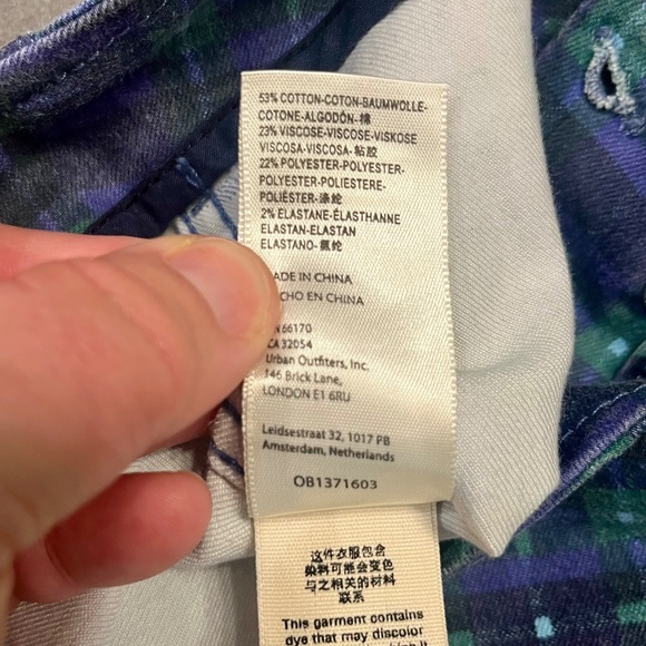 We the Free Free People Isla Slim Straight Plaid Pants Jeans Size 29 - Picture 8 of 13